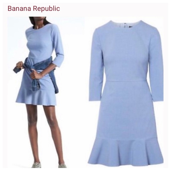 Banana Republic Dresses & Skirts - Banana Republic Blue Dress w/Bell Curve Sweep